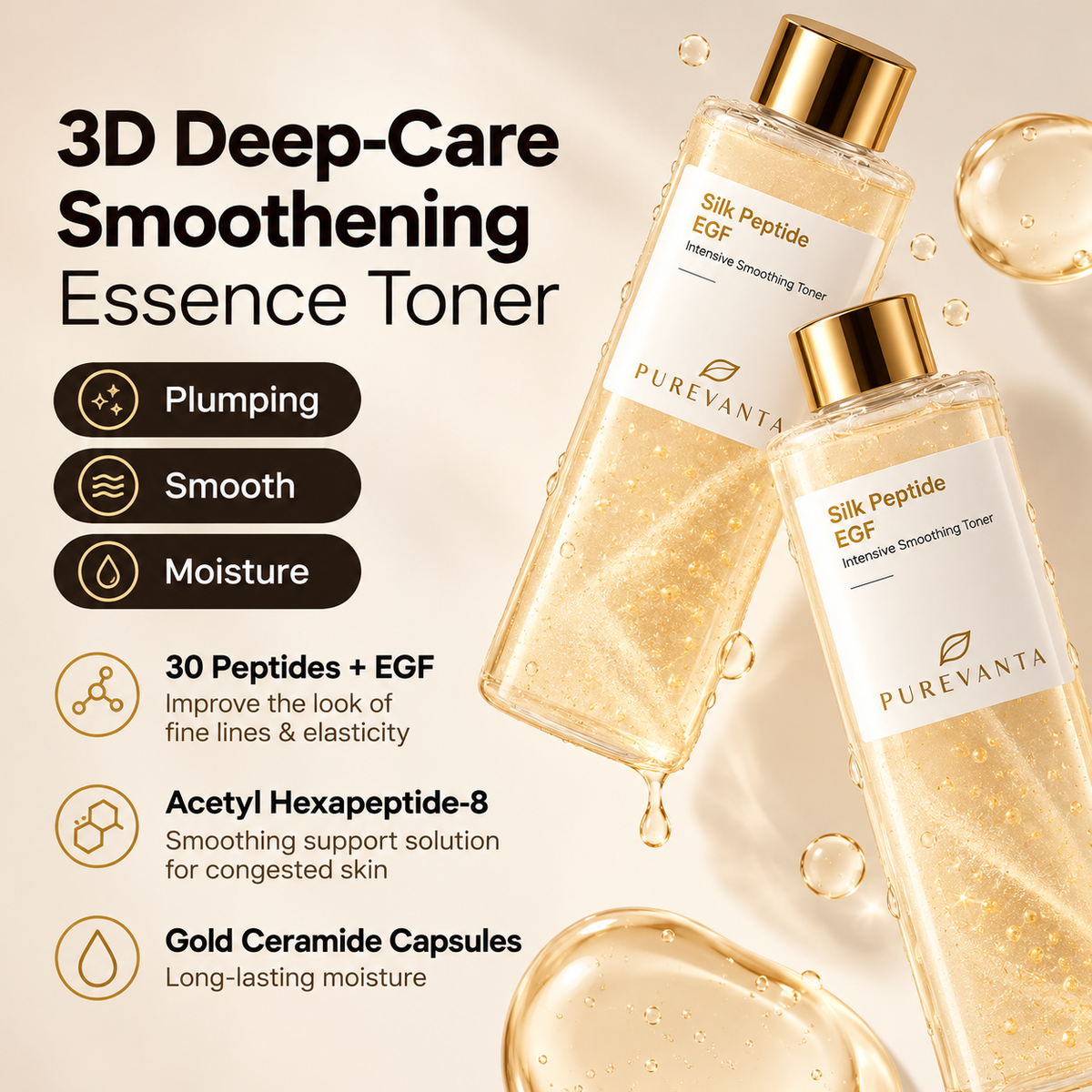 Silk Peptide EGF Toner For Skin Over 40